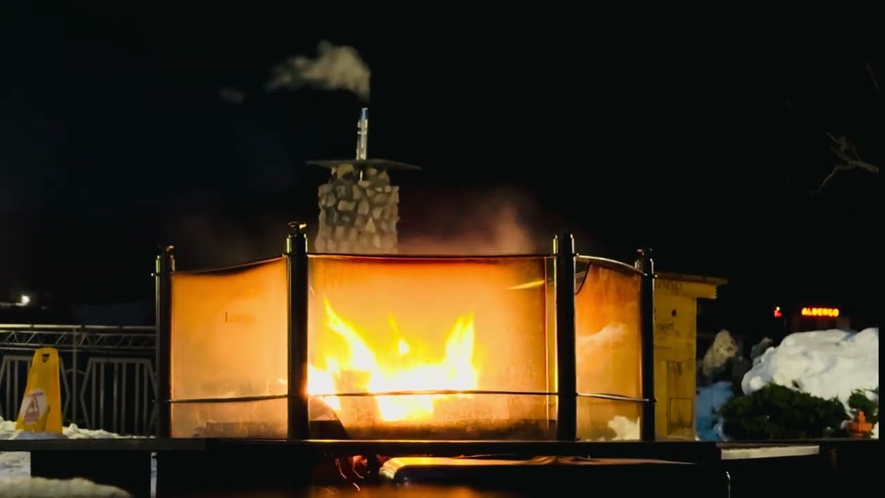 Winter in Aspen: 1 HOUR Cozy Fireplace with Heavy Snowfall (4K ASMR)