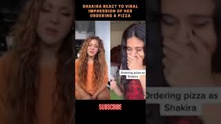 shakira react to viral impression of her ordering pizza. #shakira #prank #tiktok #prankcall