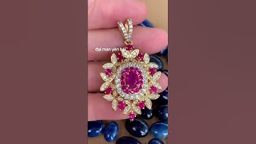mặt dây nữ đá ruby tự nhiên lục yên. lửa mạnh, vàng 10k #naturalruby #ruby #gemstone