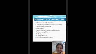 Mental Status Examination - detailed discussion of MSE
