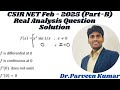 CSIR NET Mathematics Feb 2025 Real Analysis Question Solution
