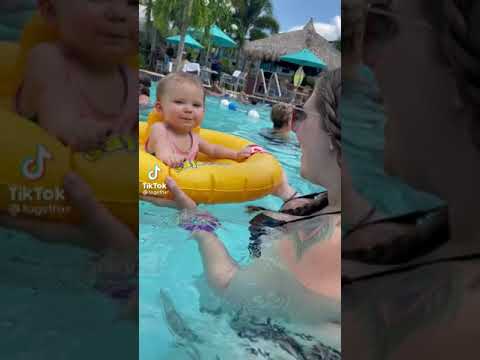 Baby dance in pool