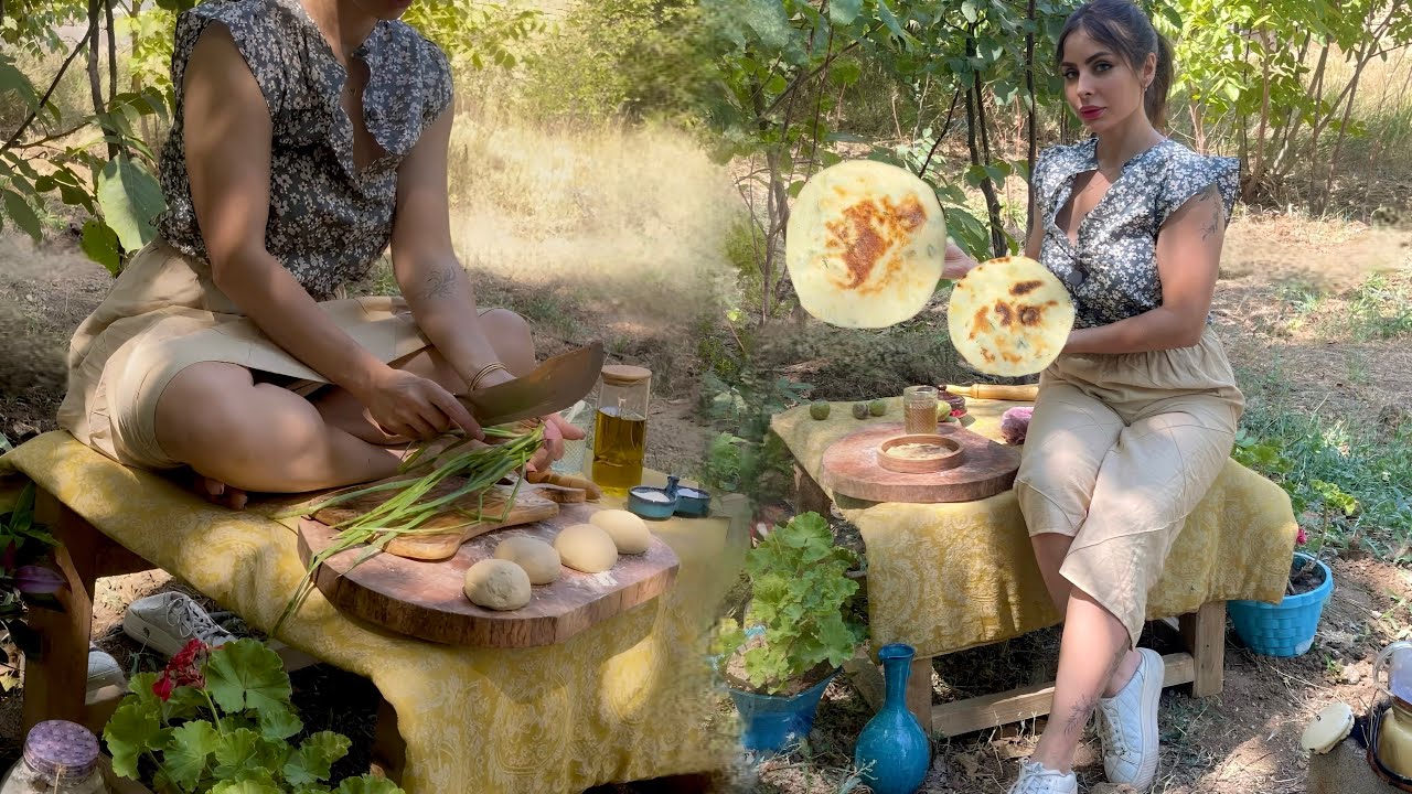 Traditional Stuffed Bread with Cheese & Green Onions | Village Life