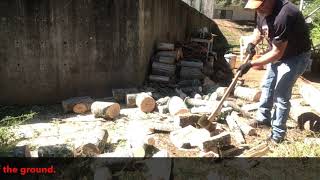 How I Split Wood on the Ground with a Double Bit Ax @SurvivalSherpa
