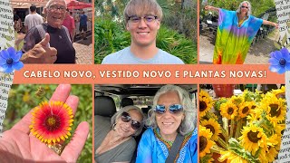 Cabelo novo, vestido novo e plantas novas!