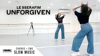 LE SSERAFIM (르세라핌) - 'UNFORGIVEN' - Dance Tutorial - SLOW MUSIC + MIRROR (Chorus + Last Chorus) Resimi