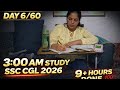 I Woke Up at 3:00 AM 😈 | Day 6/60 Study Challenge 🔥 SSC CGL 2026 | 9+ Hours Study #vlog #ssccgl 