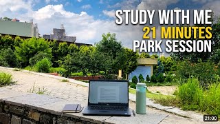STUDY WITH ME 21 MINUTES IN THE PARK 🏞️ | WARM WEATHER🌤️ | SOFT MUSIC🎶🎶🎸 screenshot 1