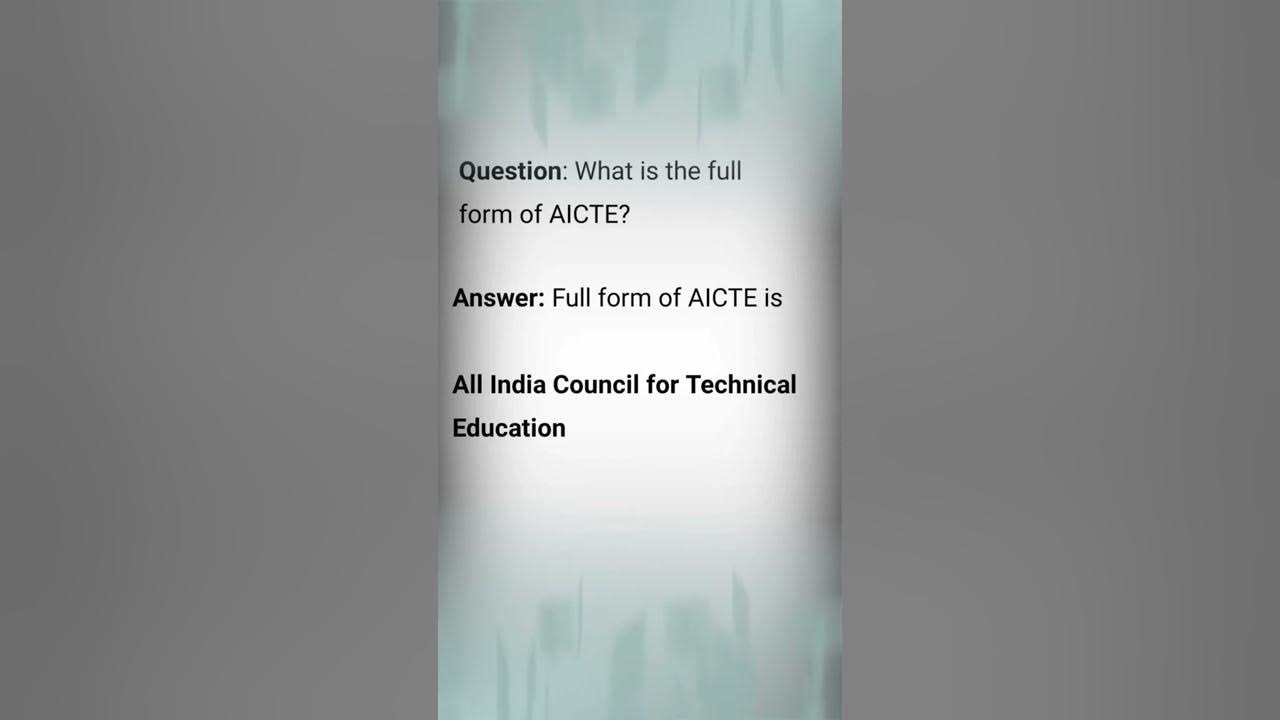 Full Form Of AICTE aicte shorts YouTube full-form-of-aicte-aicte-shorts-youtube