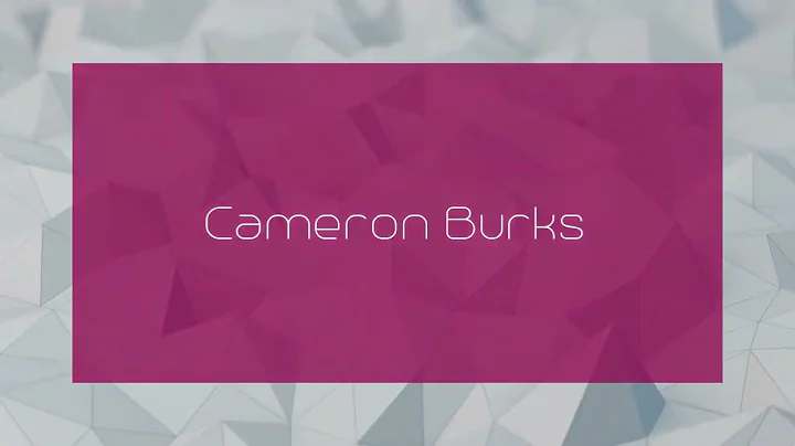 Cameron Burks - appearance