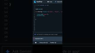 List methods in dart #dart #google #flutter #programming