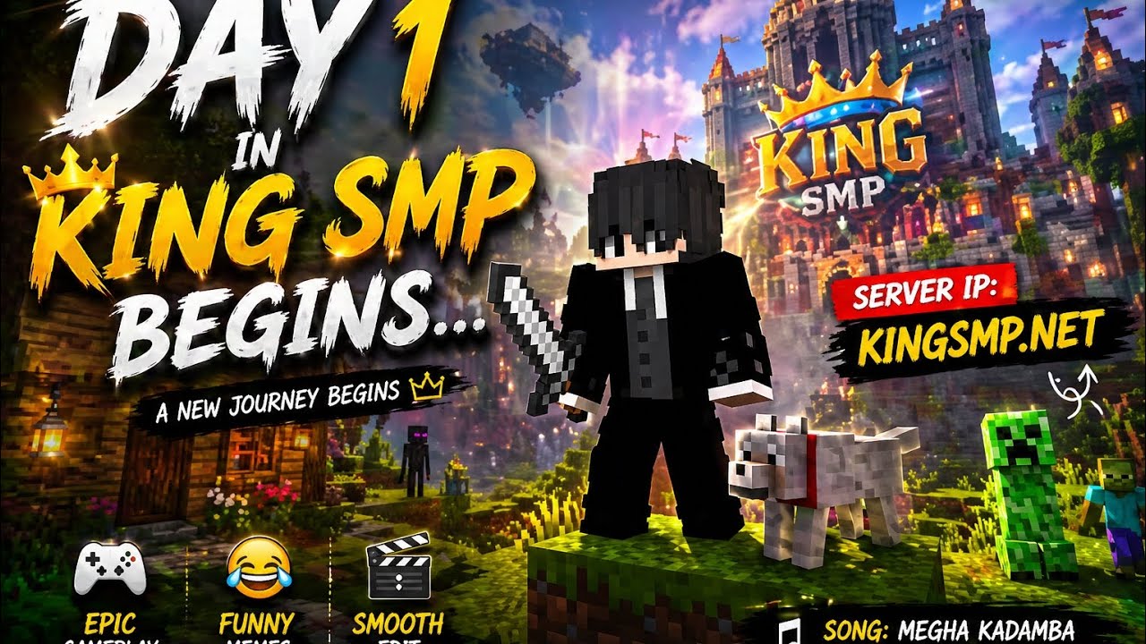 Kings Smp 👑 DAY 1 in King SMP! 🔥 🎮 IP: KingSmp.net ⚠️ Disclaimer: All credits to ...