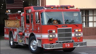 (Airhorn) LAFD Engine 58 (reserve) Responding