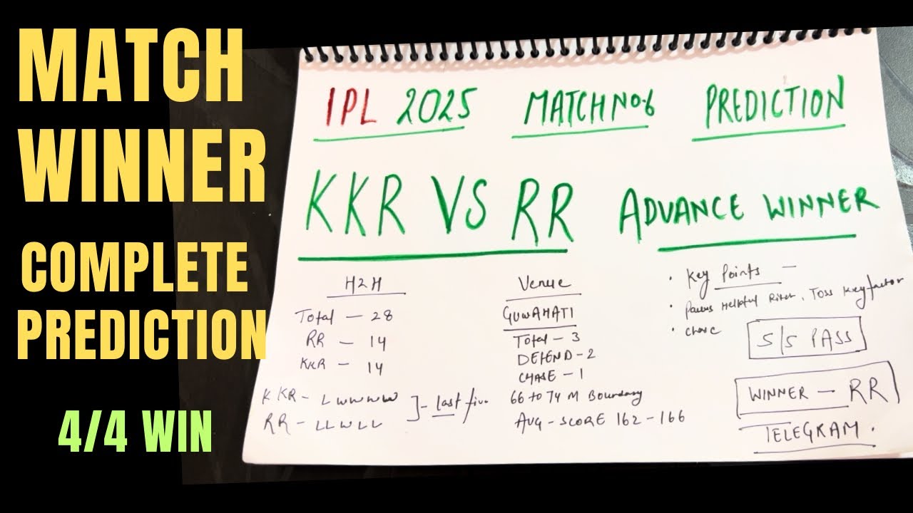 KKR vs RR Prediction | Rajasthan vs Kolkata Match Predictions| IPL 2025 6th Match Predictions |