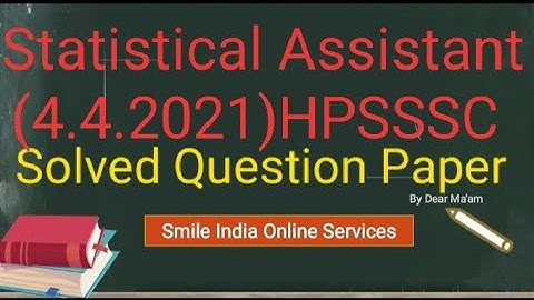 Statistical Assistant (4.4.2021)HPSSSC