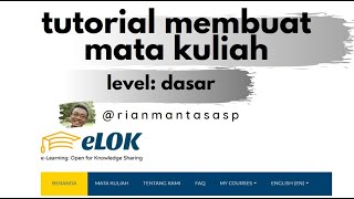 Dasar Pembuatan Mata Kuliah di LMS eLOK UGM