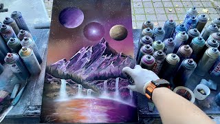 Calming Mountains - SPRAY PAINT ART by Skech