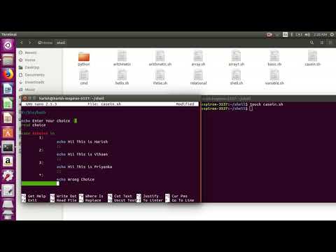 shell script using case in