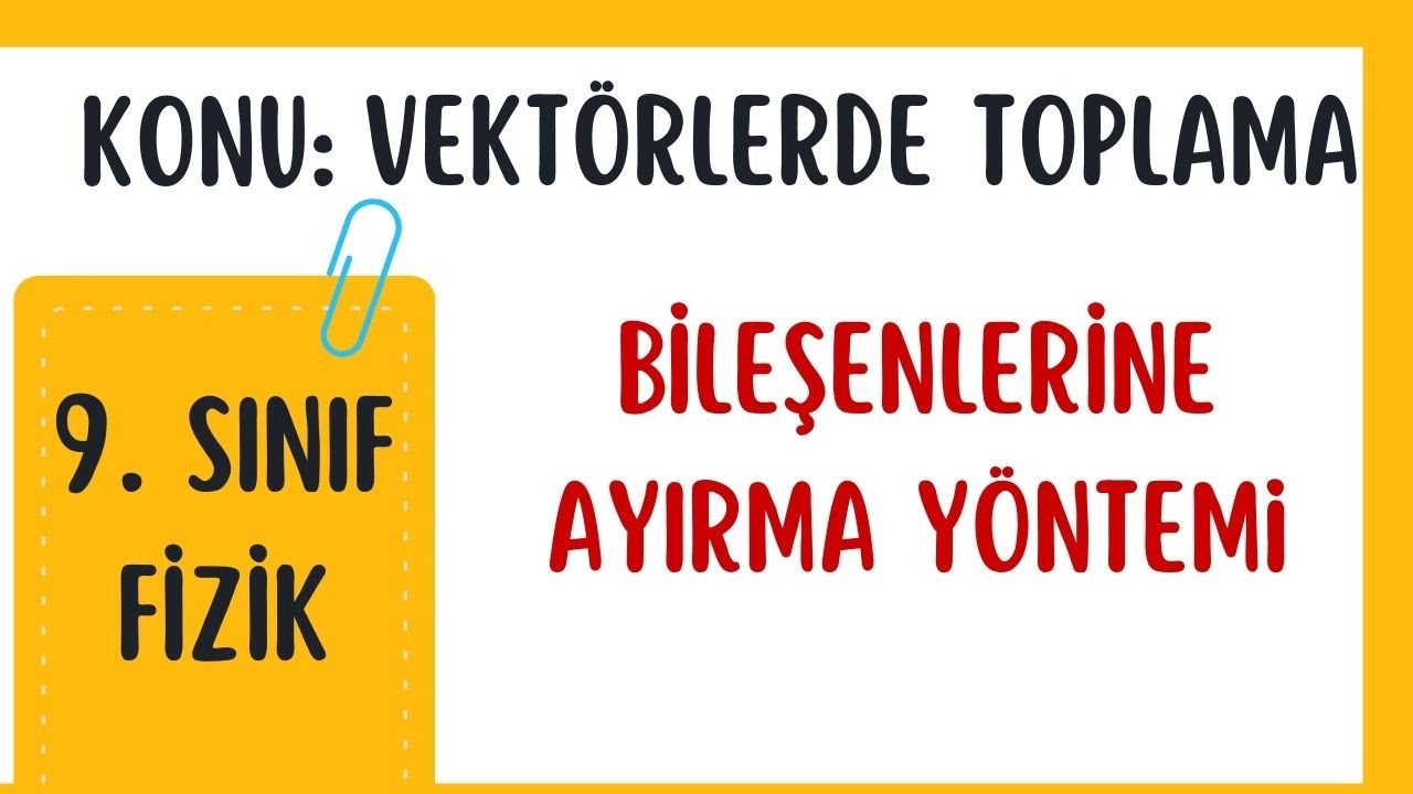 VEKTÖRLERDE TOPLAMA /BİLEŞENLERİNE AYIRMA YÖNTEMİ | 9. Sınıf Fizik Konu Anlatım
