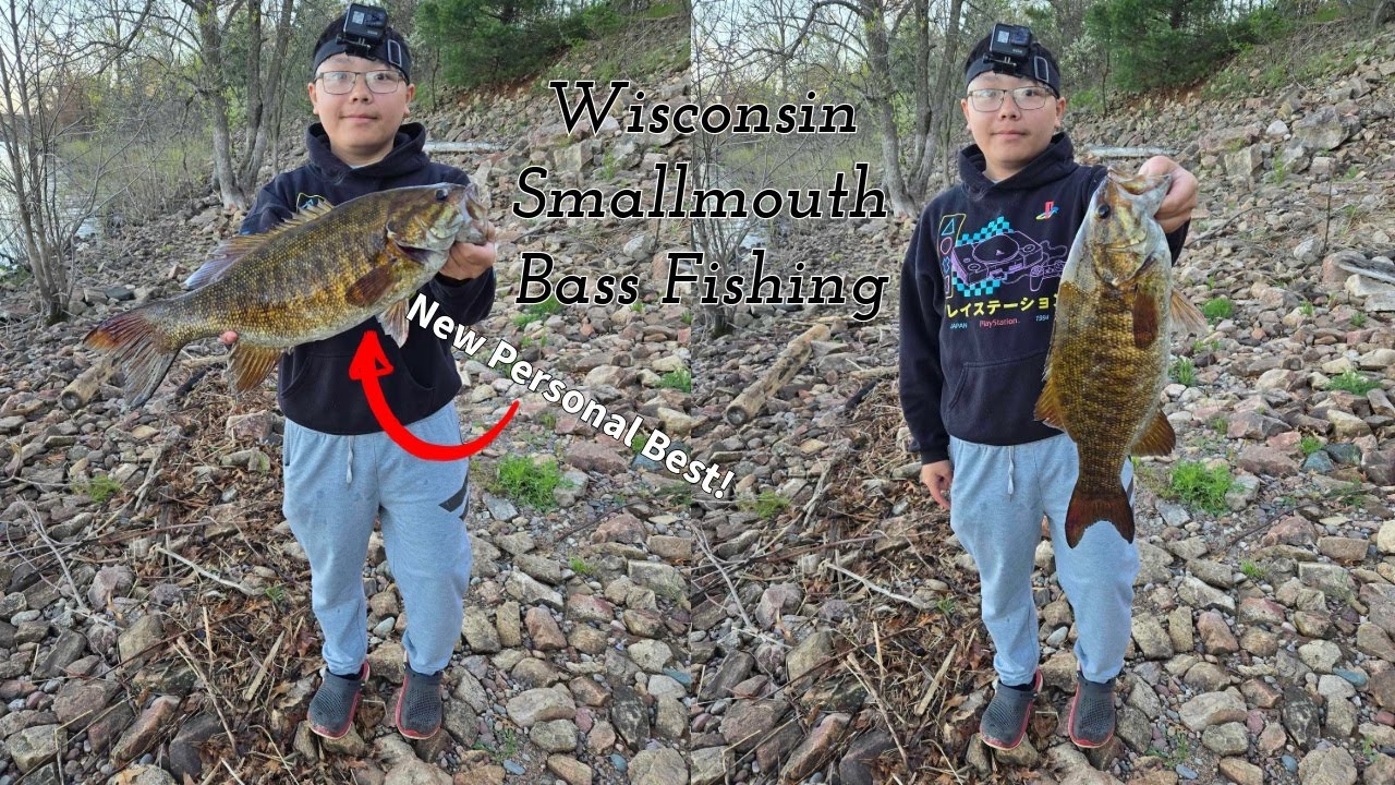 Central Wisconsin Smallmouth Bass Fishing (Both PB Broken!!!) #fishing #bass #wildlife