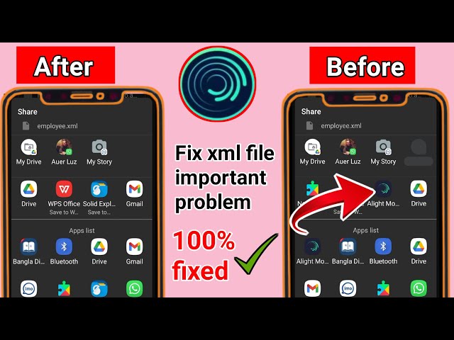 How to fix xml file not import problem in alight motion। File not share in alight motion class=