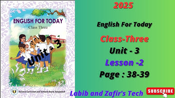 Class 3 English book 2025/unit 3 Lesson -2 page 38-39/৩য় শ্রেণির ইংরেজি বই/ক্লাস থ্রী ইংলিশ