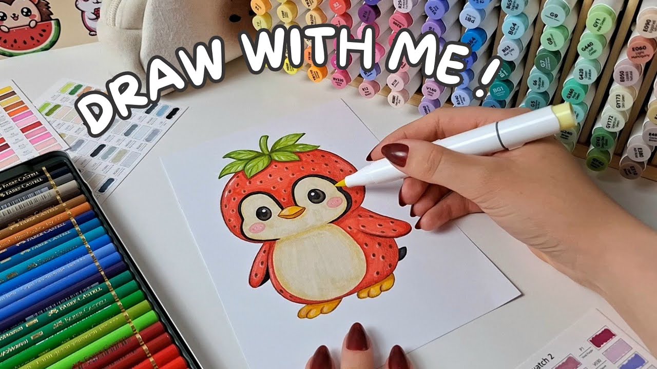Draw with me with Ohuhu Markers🪷 + ASMR