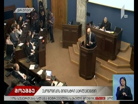 ეკონომიკის მინისტრი პარლამენტში უწყების 2019 წლის სამოქმედო გეგმაზე ისაუბრებს