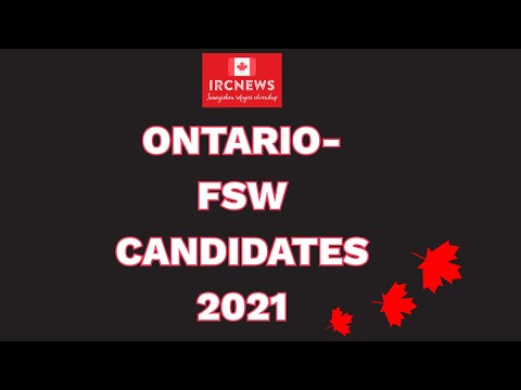 Canada Immigration Total FSW Express Entry Candidate selection for the province of Ontario in 2021