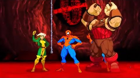 Marvel vs Capcom 2: Spider-Man, Rogue, and Juggernaut arcade playthrough