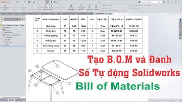 SolidWorks Bill Of Material, tạo B.O.M trong solidworks, đánh số tự động trong solidworks.