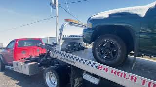 Reverse winching and walking a truck using mytee products chain snatch block