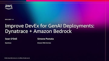 AWS re:Invent 2025 - Improve DevEx for GenAI Deployments: Dynatrace + Amazon Bedrock (SEC207)