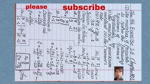 Question (iii)4x+2y=8,3x-y=-1 of exercise 1.6 solved by Cramer