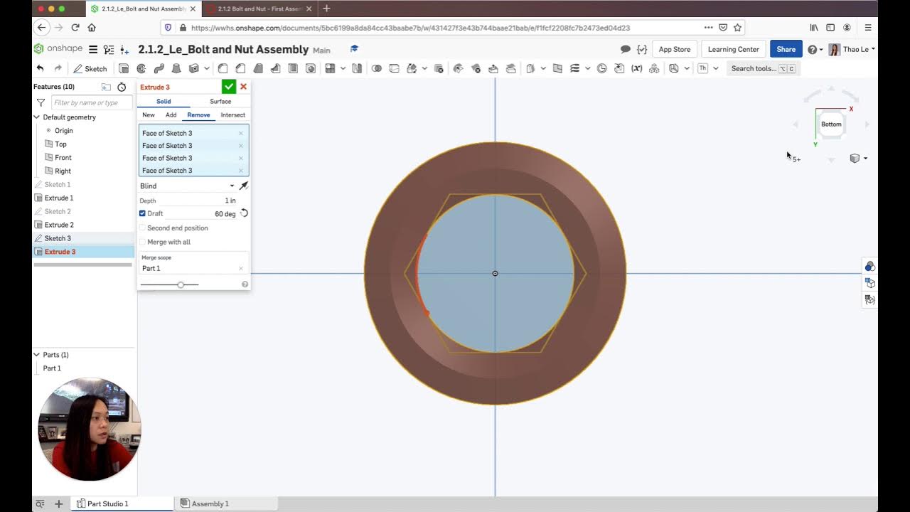 How to Create Bolt and Nut for 3D Printing Part 1 Onshape YouTube