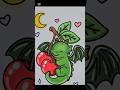 Dragon &amp; sweet cherry 🍒 #art #diy #shortvideo #shorts #short #asmr #coloring #viral #trending