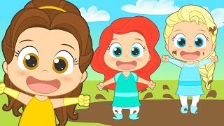 Five Little Babies With Disney Princess Elsa Ariel Belle Nursery Rhymes With Music For Kids