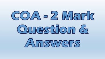 COA 2 Mark Question and Answers for coa exams | Important COA Theory Q&A