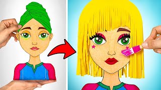 Как сделать макияж и прическу для бумажной куклы
