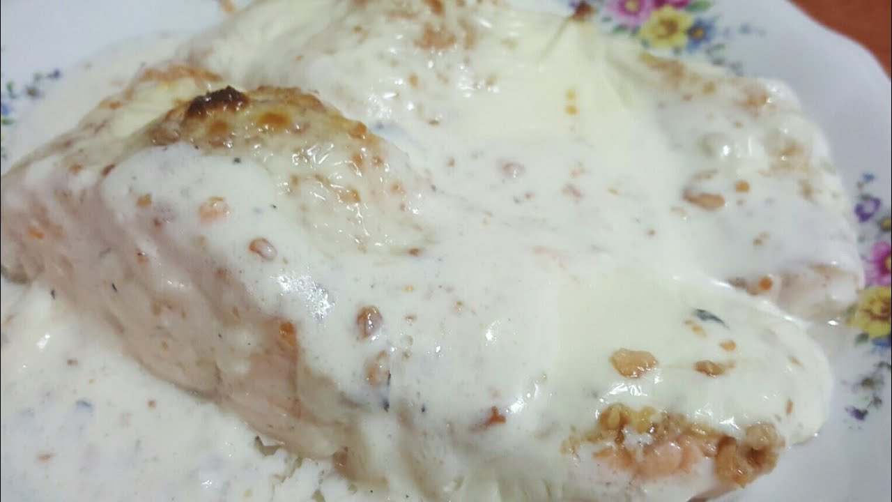 Salmón con salsa de nata y almendras en Cecofry receta de navidad - YouTube