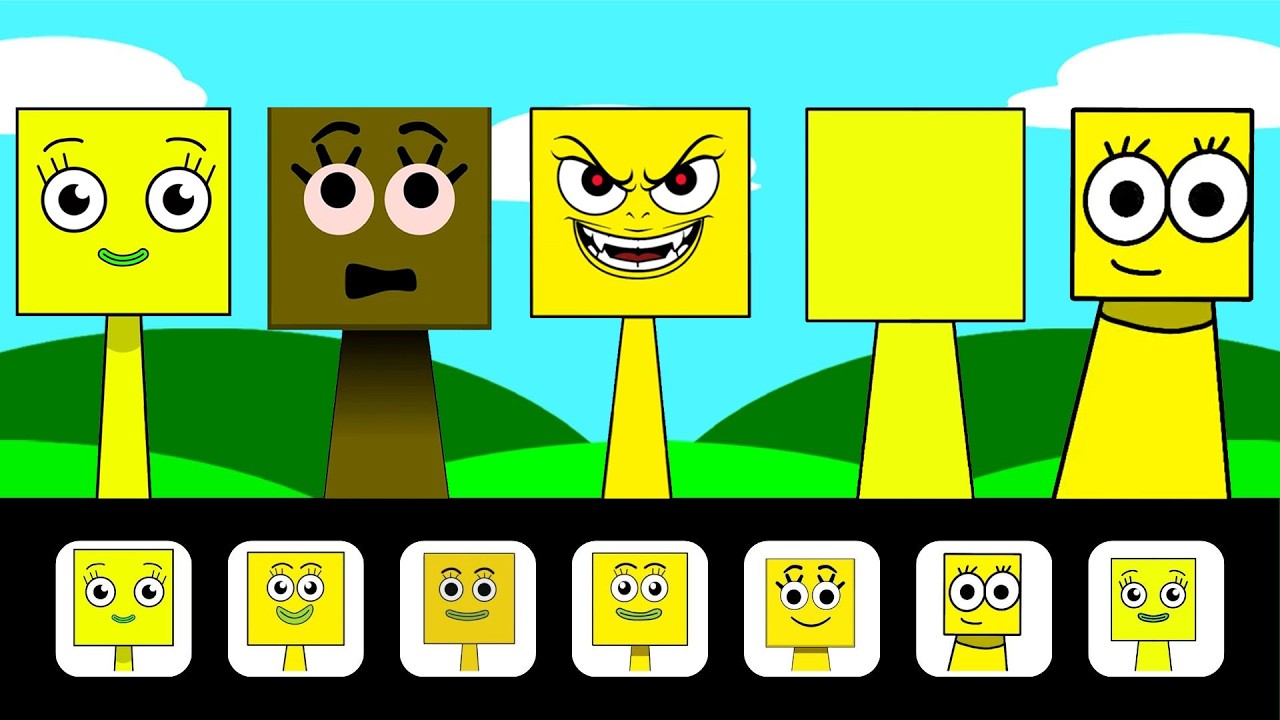 My Sprunki OC: All Sally Square (From Save The Shapes) | All Phase 1 to Phase 5