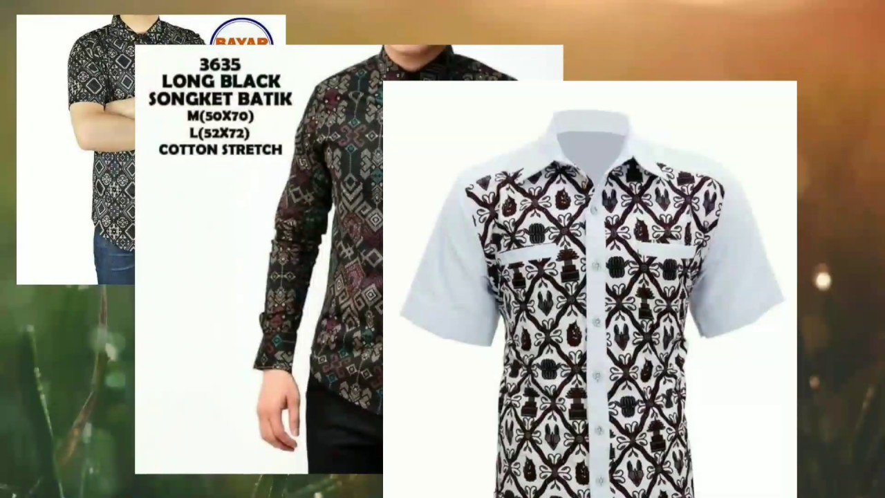  Model  baju  Batik pria  Lengan  pendek  Kemeja trending 