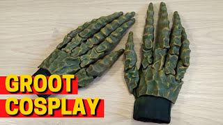 картинка: Groot cosplay. Making my Groot costume. How to make Groot`s gloves. Как сделать перчатки Грута.