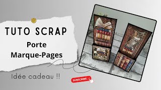 Idée cadeau Scrap : réaliser un PORTE MARQUEPAGE avec une jolie collection de papiers #stamperia