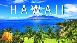 FLYING OVER HAWAII (4K UHD)  Soothing Music Along With Scenic Relaxation Film To Calm Your Mind