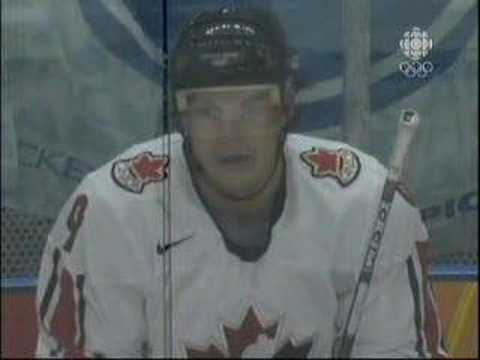 2006 Olympics, Shane Doan hits Flavien Conne