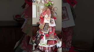 Christmas Tree Made With Greeting Cards #decoracaodenatal #christmasdecor