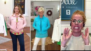 Belle by Kim Gravel Twill Jacket with Knit Back and Sleeves on QVC