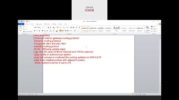 Enhanced Interior Gateway Routing Protocol -EIGRP part 1