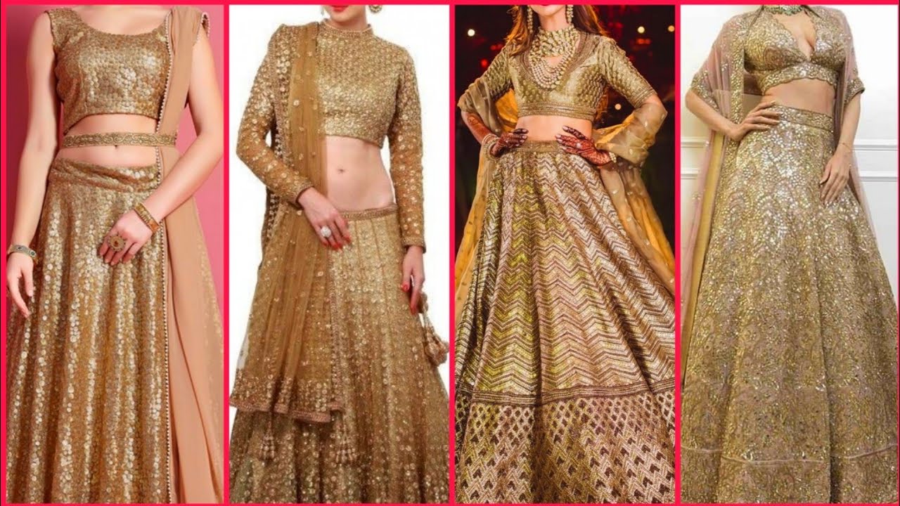 Golden Lehenga Choli|#Golden Blouse 